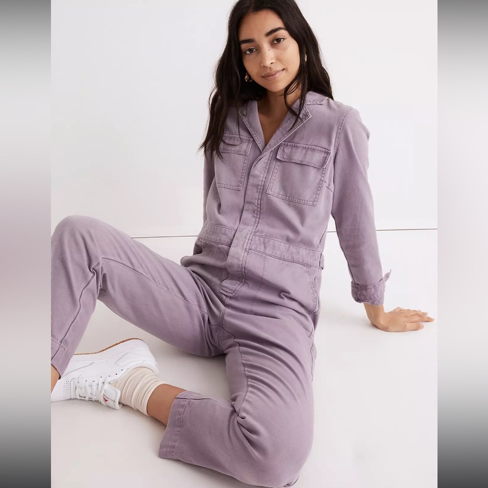 Madewell one piece Signature coverall jumpsuit in smokey grape purple sz S
